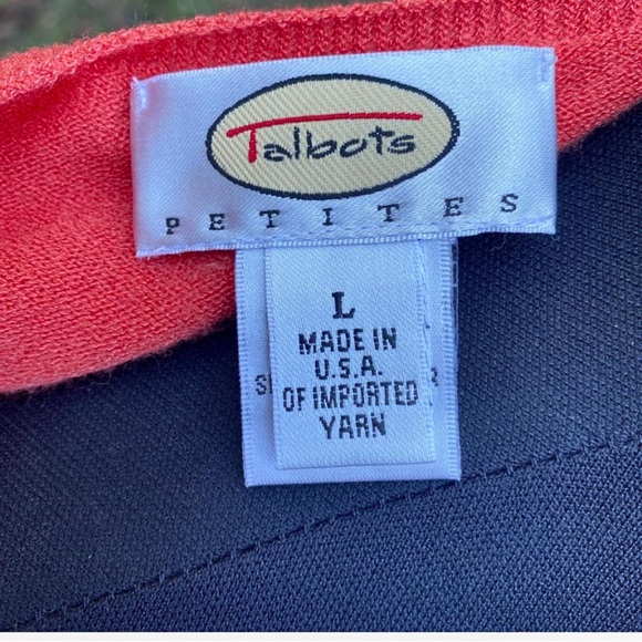 Talbots Womens Size PL Coral Cap Sleeve Sweater V-Neck Knit Top All Season Wear - Picture 5 of 6